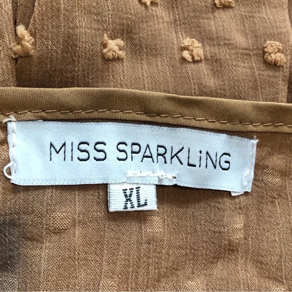 Chocolate Lace Dotted Long Sleeve Flowy Blouse Size XL NEW - Picture 4 of 5